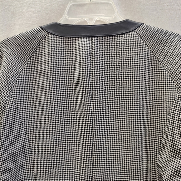 NWT Pendleton Virgin Wool Houndstooth jacket with leather trim, size 12 - Picture 6 of 11